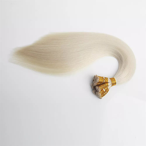 Weft Hair Extensions With Microbeads